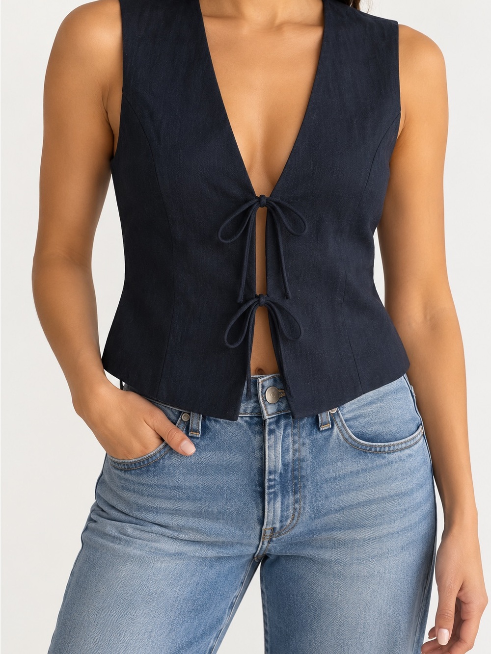 Abercrombie & Fitch Black Lace-Up Vest – Size Small NWT